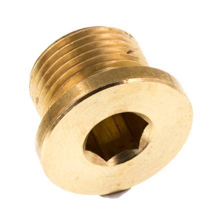 G 3/8'' Brass Closing plug with Inner Hex 16 Bar [5 Pieces]