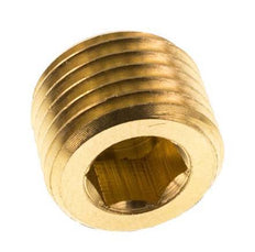 M14x1.5 Brass Closing plug with Inner Hex without collar (conical) 16 Bar [10 Pieces]