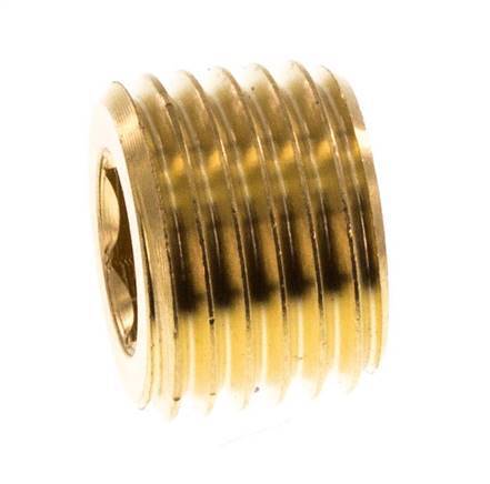 M14x1.5 Brass Closing plug with Inner Hex without collar (conical) 16 Bar [10 Pieces]