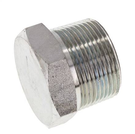 1 1/4'' NPT macho Tapón de cierre de acero galvanizado con barra exterior hexagonal 80
