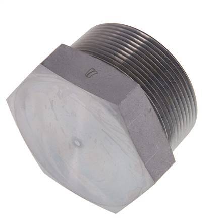Tapón de cierre de acero galvanizado de 2'' NPT macho con hexágono exterior de 70 bares