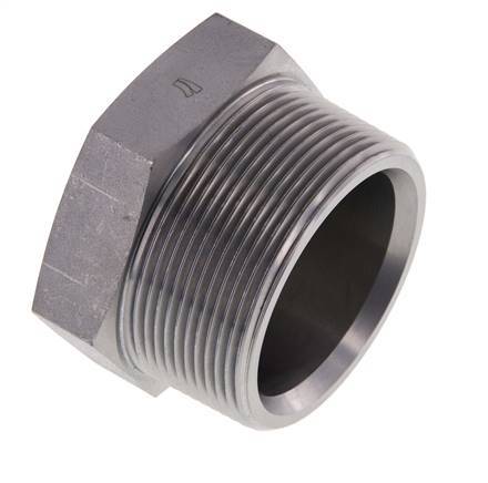 Tapón de cierre de acero galvanizado de 2'' NPT macho con hexágono exterior de 70 bares