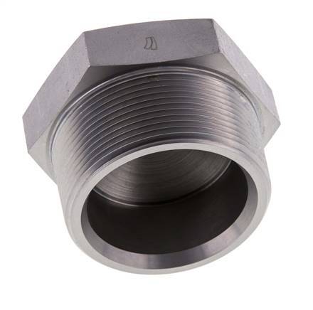 Tapón de cierre de acero galvanizado de 2'' NPT macho con hexágono exterior de 70 bares