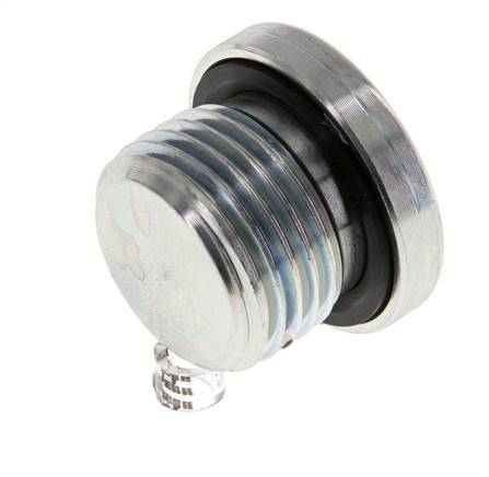 G 1/2'' Macho Tapón de cierre de acero galvanizado con hexágono interior y junta NBR 400 Bar [2 Piezas]
