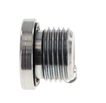 G 1/2'' Macho Tapón de cierre de acero galvanizado con hexágono interior y junta NBR 400 Bar [2 Piezas]