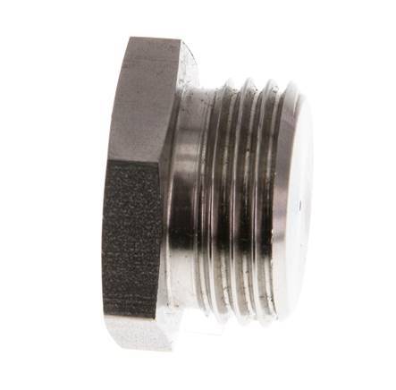G 1/2'' Tapón de cierre de acero inoxidable con hexágono exterior 40 Bar