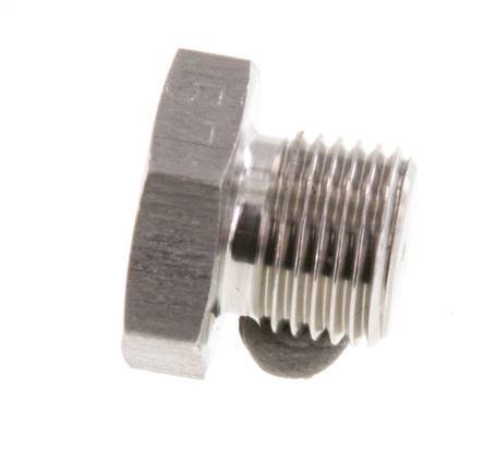 G 1/8'' Stainless steel Closing plug with Outer Hex 40 Bar [2 Pieces]