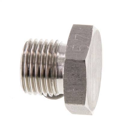 G 1/8'' Stainless steel Closing plug with Outer Hex 40 Bar [2 Pieces]