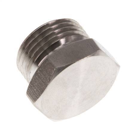 G 3/8'' Stainless steel Closing plug with Outer Hex 40 Bar [2 Pieces]