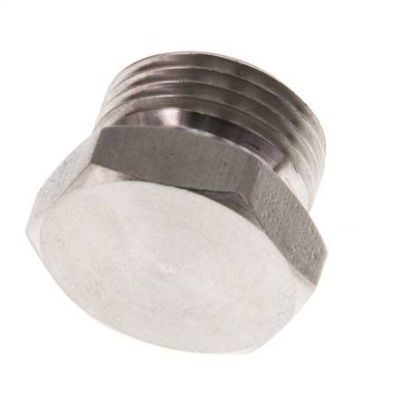 G 3/8'' Stainless steel Closing plug with Outer Hex 40 Bar [2 Pieces]