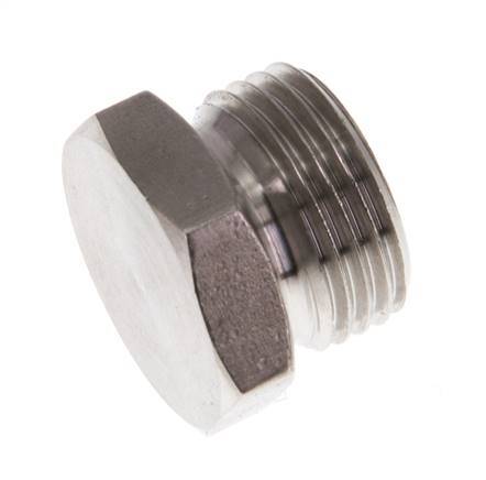 G 3/8'' Stainless steel Closing plug with Outer Hex 40 Bar [2 Pieces]