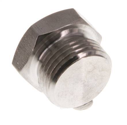 G 3/8'' Stainless steel Closing plug with Outer Hex 40 Bar [2 Pieces]