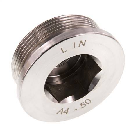 G 2'' Tapón de cierre de acero inoxidable con hexágono interior 40 Bar