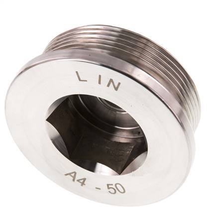 G 2'' Tapón de cierre de acero inoxidable con hexágono interior 40 Bar