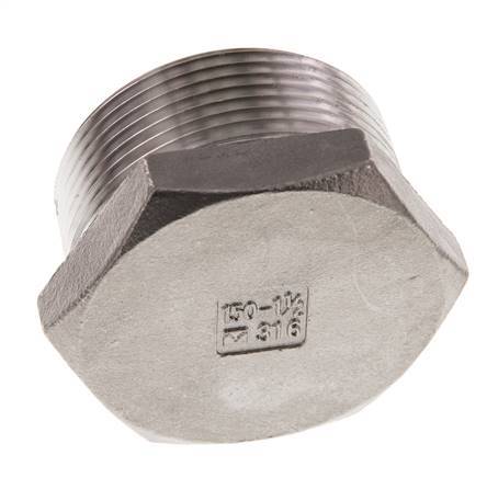 1 1/2'' NPT macho Tapón de cierre de acero inoxidable con hexágono exterior 16 Bar