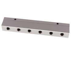 2xG 1/2'' x 12xG 1/4'' Bloque distribuidor de aluminio de doble cara de 16 barras
