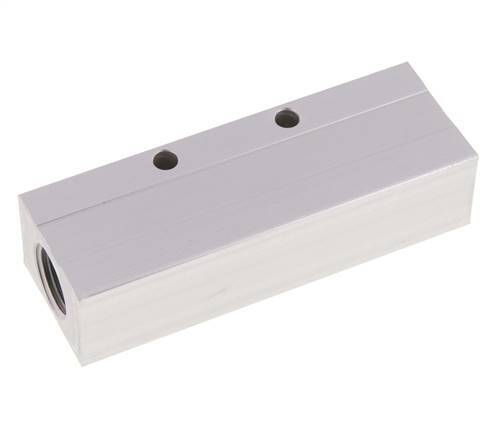 2xG 1/2'' x 3xG 1/4'' Bloque distribuidor de aluminio de una cara 16 barras