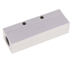2xG 1/2'' x 3xG 1/4'' Bloque distribuidor de aluminio de una cara 16 barras