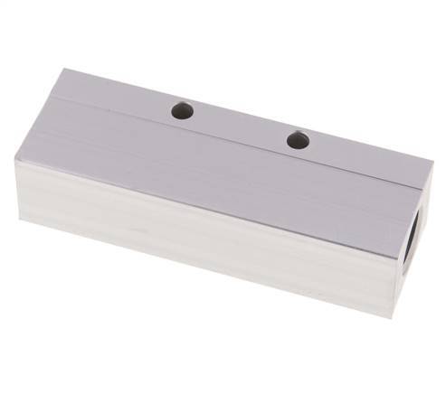 2xG 1/2'' x 3xG 1/4'' Bloque distribuidor de aluminio de una cara 16 barras