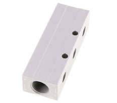 2xG 1/2'' x 3xG 1/4'' Bloque distribuidor de aluminio de una cara 16 barras