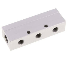2xG 1/2'' x 3xG 1/4'' Bloque distribuidor de aluminio de una cara 16 barras