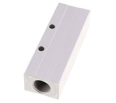 2xG 1/2'' x 3xG 1/4'' Bloque distribuidor de aluminio de una cara 16 barras