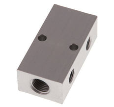 2xG 1/4'' x 2xG 1/8'' Bloque distribuidor de aluminio de una cara 16 barras