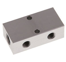 2xG 1/4'' x 2xG 1/8'' Bloque distribuidor de aluminio de una cara 16 barras