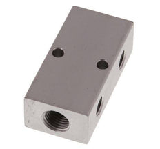 2xG 1/4'' x 4xG 1/8'' Bloque distribuidor de aluminio de doble cara de 16 barras