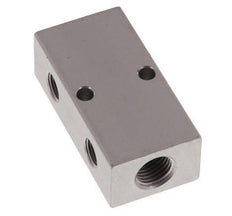 2xG 1/4'' x 4xG 1/8'' Bloque distribuidor de aluminio de doble cara de 16 barras