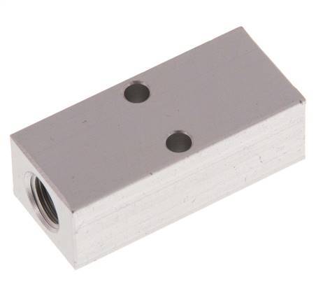 2xG 1/8'' x 2xM5 Bloque distribuidor de aluminio de una cara 16 Bar