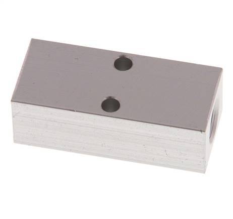 2xG 1/8'' x 2xM5 Bloque distribuidor de aluminio de una cara 16 Bar