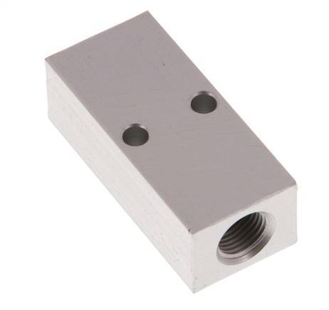 2xG 1/8'' x 2xM5 Bloque distribuidor de aluminio de una cara 16 Bar