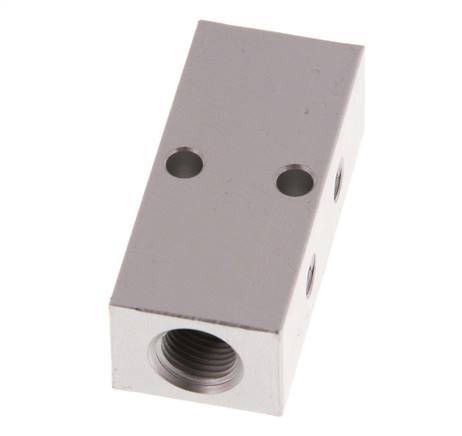 2xG 1/8'' x 2xM5 Bloque distribuidor de aluminio de una cara 16 Bar