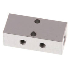 2xG 1/8'' x 2xM5 Bloque distribuidor de aluminio de una cara 16 Bar
