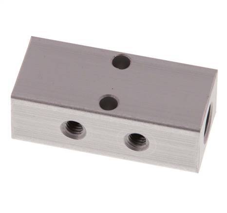 2xG 1/8'' x 4xM5 Bloque distribuidor de aluminio de doble cara 16 barras