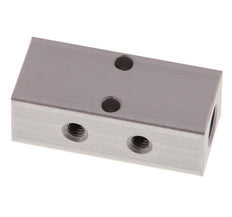 2xG 1/8'' x 4xM5 Bloque distribuidor de aluminio de doble cara 16 barras