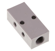 2xG 1/8'' x 4xM5 Bloque distribuidor de aluminio de doble cara 16 barras