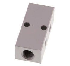 2xG 1/8'' x 4xM5 Bloque distribuidor de aluminio de doble cara 16 barras
