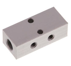2xG 1/8'' x 4xM5 Bloque distribuidor de aluminio de doble cara 16 barras