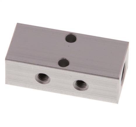 2xG 1/8'' x 4xM5 Bloque distribuidor de aluminio de doble cara 16 barras