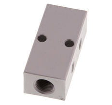 2xG 1/8'' x 4xM5 Bloque distribuidor de aluminio de doble cara 16 barras