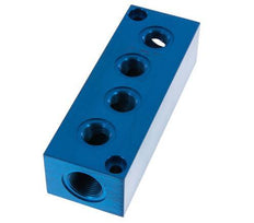 2xG 3/4'' x 8xG 1/2'' Bloque distribuidor de aluminio de una cara 16 barras