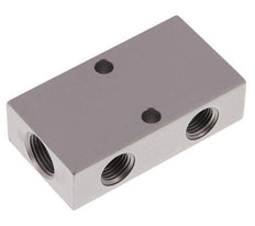 2xG 3/8'' x 4xG 1/4'' Bloque distribuidor de aluminio de doble cara de 16 barras
