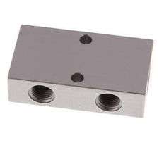 2xG 3/8'' x 4xG 1/4'' Bloque distribuidor de aluminio de doble cara de 16 barras