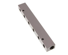 2xG 3/8'' x 6xG 1/4'' Bloque distribuidor de aluminio de una cara 16 barras