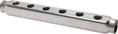 2xG 1'' x 9xG 1/2'' Bloque distribuidor de acero inoxidable de una cara 10 Bar