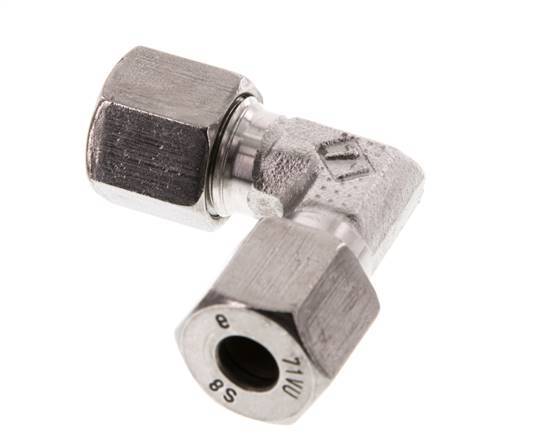 8S Codo de acero inoxidable de 90 grados Anillo de corte 630 Barra DIN 2353