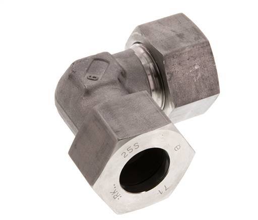 25S Codo de acero inoxidable de 90 grados Anillo de corte 400 Barra DIN 2353