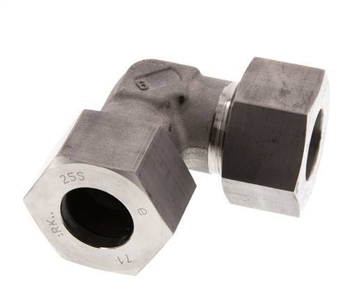 25S Codo de acero inoxidable de 90 grados Anillo de corte 400 Barra DIN 2353
